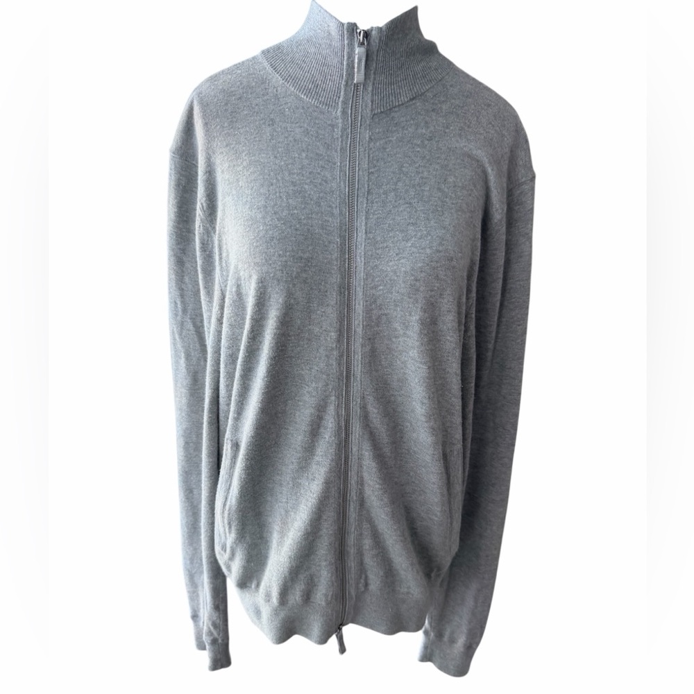 ARMANI EXCHANGE Grey Full Zip Up Sweater Cotton Cashmere Men’s Size Medium
